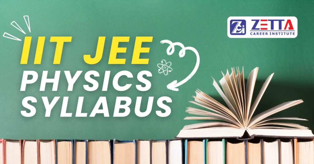 Image showcasing the detailed Physics syllabus for IIT JEE, covering mechanics, thermodynamics, optics, electromagnetism, and more.